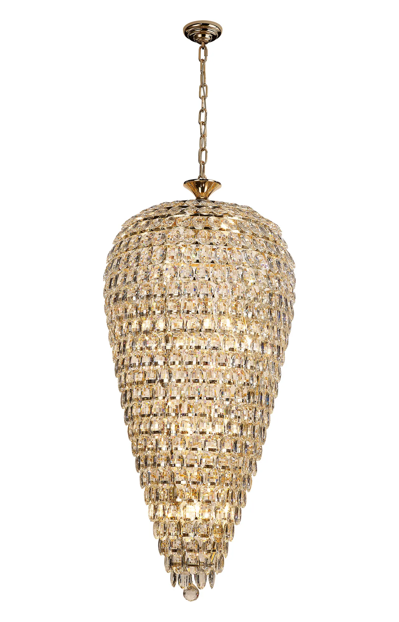 IL32887  Coniston Tall Acorn Pendant 20 Light French Gold